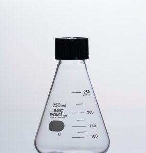 erlenmeyer flask with screw cap  IWAKI