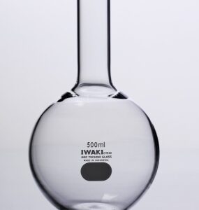 boiling flask flat bottom narrow neck IWAKI